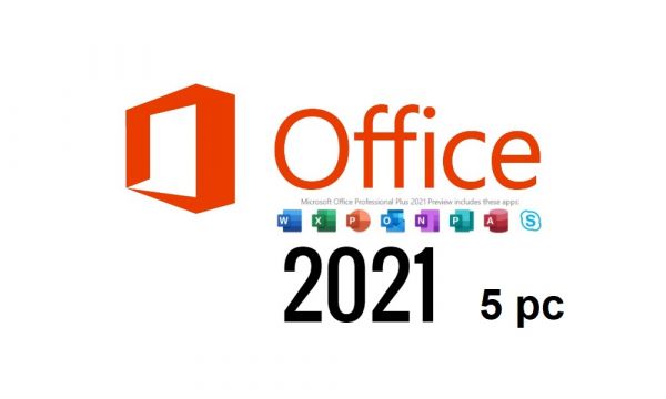 Office 2021 Professional Plus Офісне застосування П'ятипак (5 активацiй) Microsoft Електронний Ключ Активації